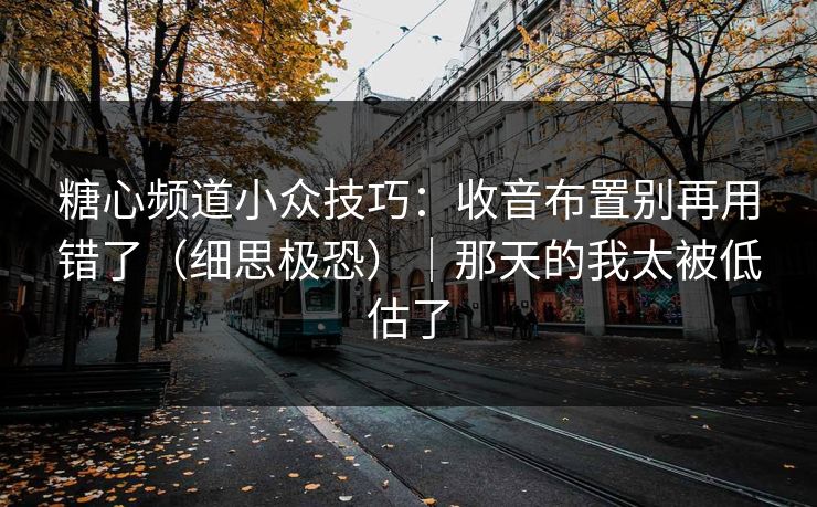 糖心频道小众技巧:收音布置别再用错了(细思极恐)|那天的我太被低估了 糖心频道小众技巧:收音布置别再用错了(细思极恐)|那天的我太被低估了