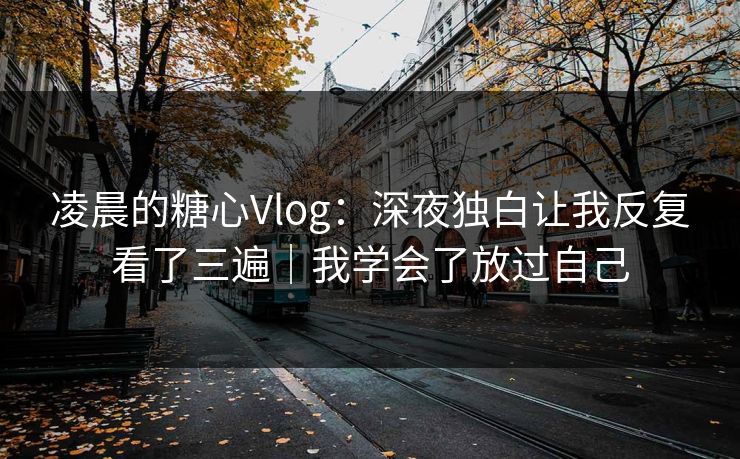 凌晨的糖心Vlog：深夜独白让我反复看了三遍｜我学会了放过自己  第1张