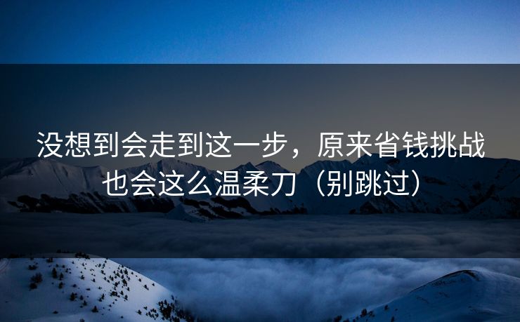 没想到会走到这一步，原来省钱挑战也会这么温柔刀（别跳过）  第1张