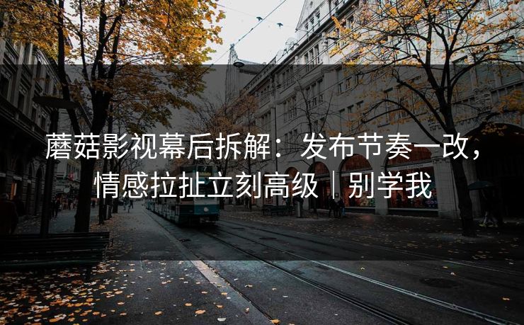 蘑菇影视幕后拆解:发布节奏一改,情感拉扯立刻高级|别学我 蘑菇影视幕后拆解:发布节奏一改,情感拉扯立刻高级|别学我
