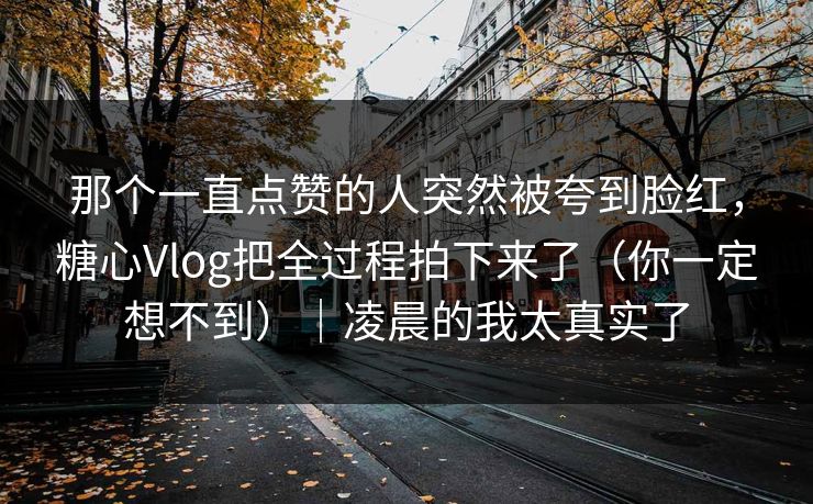那个一直点赞的人突然被夸到脸红,糖心Vlog把全过程拍下来了(你一定想不到)|凌晨的我太真实了 那个一直点赞的人突然被夸到脸红,糖心Vlog把全过程拍下来了(你一定想不到)|凌晨的我太真实了